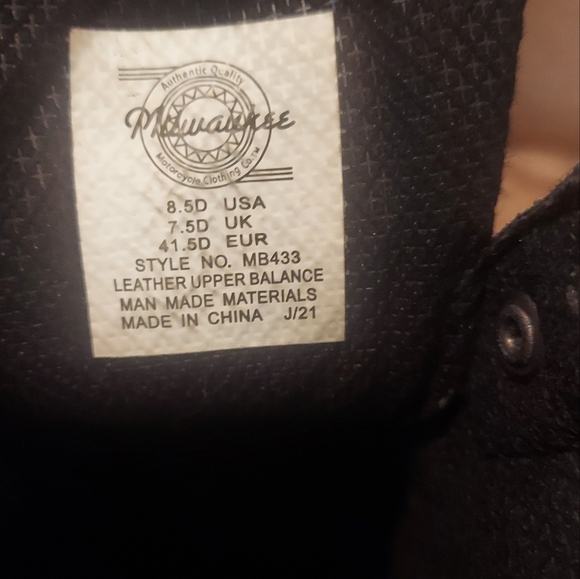 MILWAUKEE Men's "Road Captain" MB433 Black Leather Biker Boots Size 8.5D - Picture 5 of 11